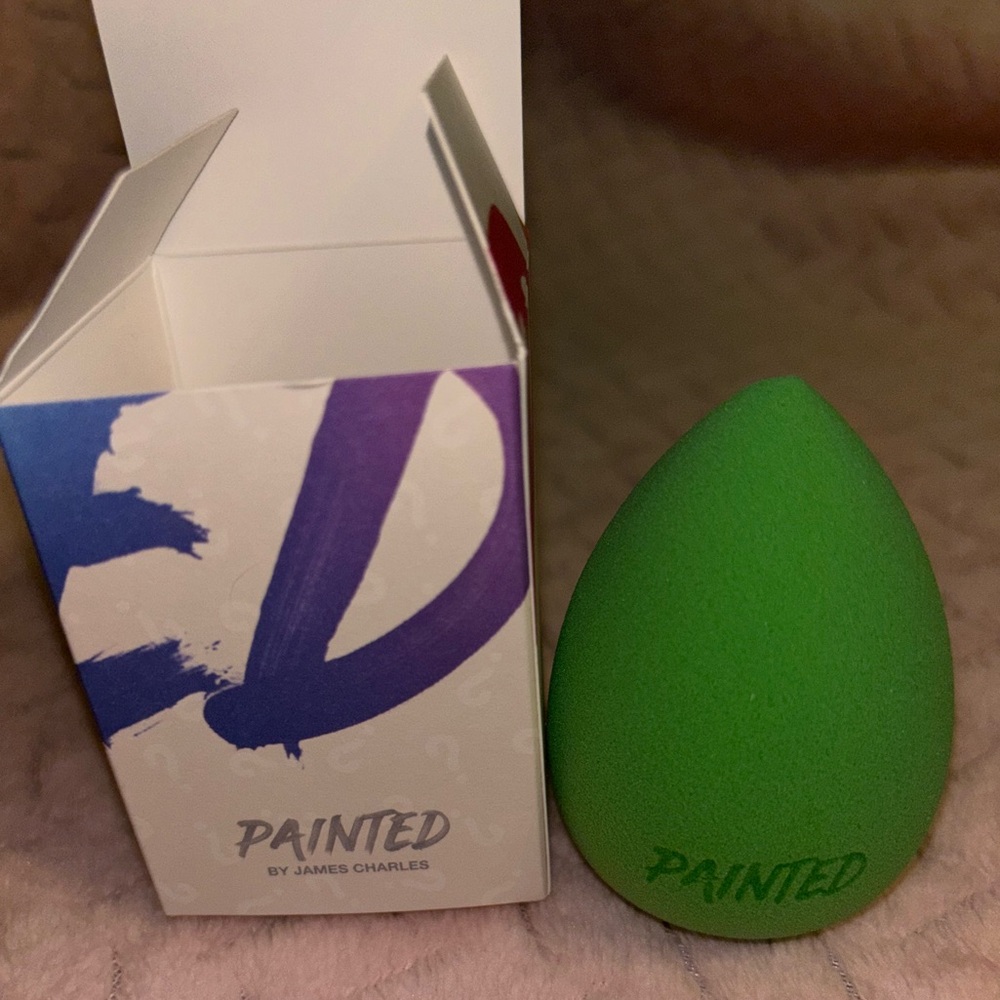 painted by james charles green beauty blender